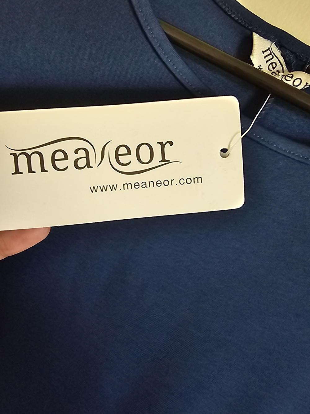 Meaneor Women’s Crewneck Dress in Navy Blue - Picture 7 of 7